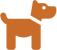 A dog is shown in an orange and green pixel art style.
